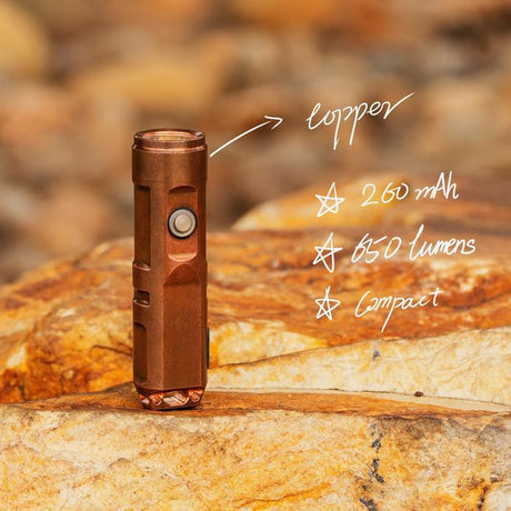 RovyVon | Aurora A9 Copper Flashlight, KeychainFlashlight, RovyVon,Adventure Carry